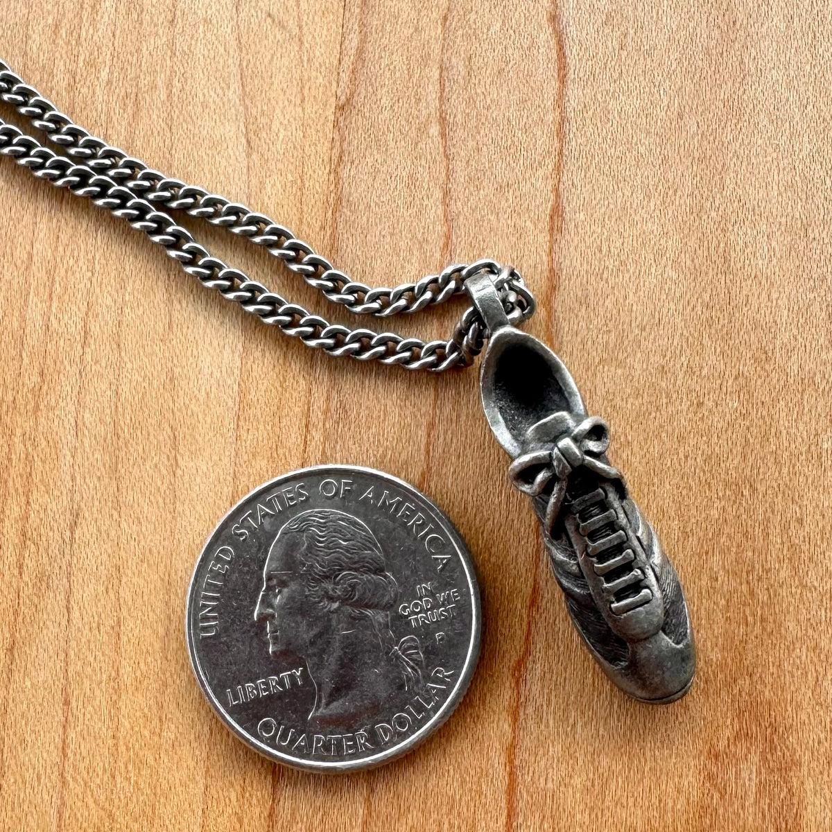 Running Shoe Necklace - Pewter