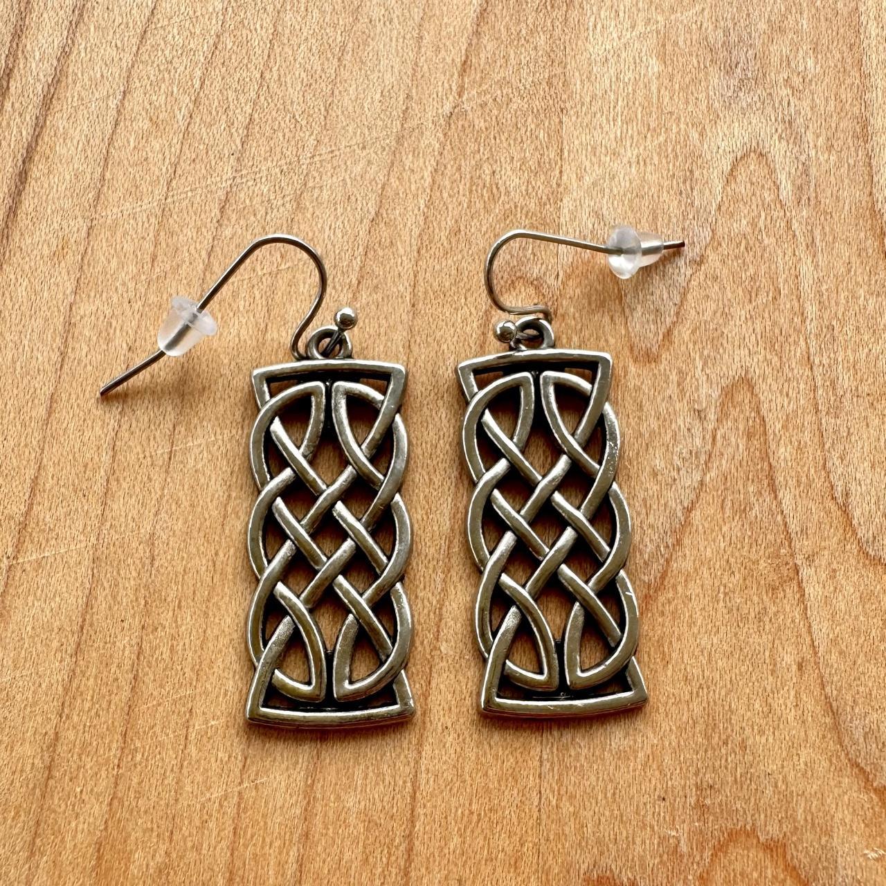 Celtic Knot Earrings - Silver Tone