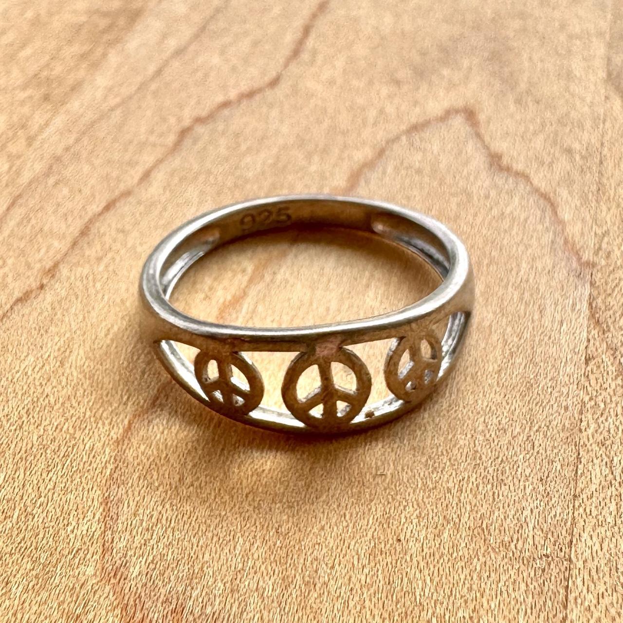 Triple Peace Sign Ring - Sterling Silver