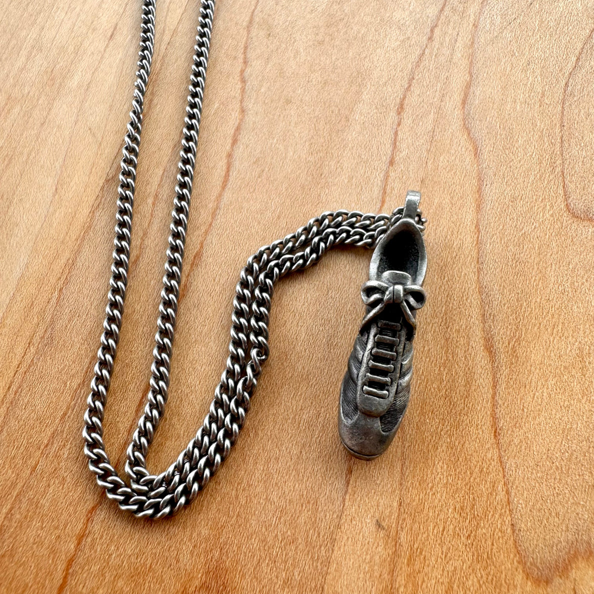 Running Shoe Necklace - Pewter