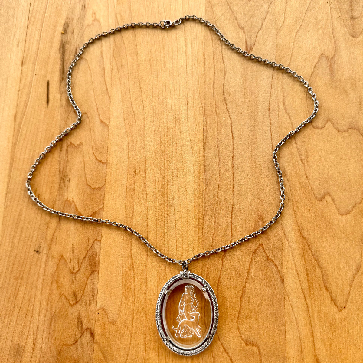 “Goddess Diana” Intaglio Pendant - Vintage Avon