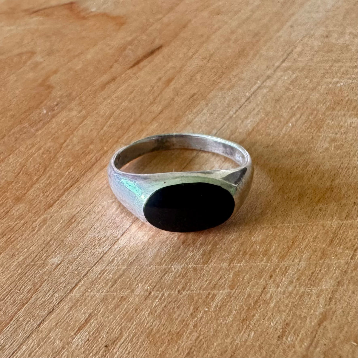 Black Onyx Signet Ring - Sterling Silver