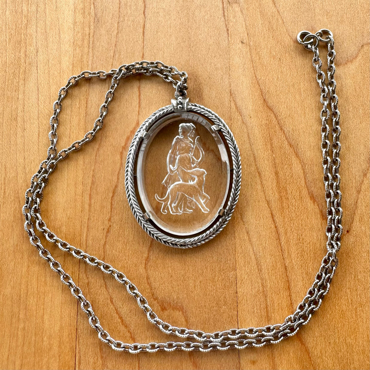 “Goddess Diana” Intaglio Pendant - Vintage Avon