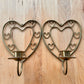 Gold Tone Heart Sconces - Vintage