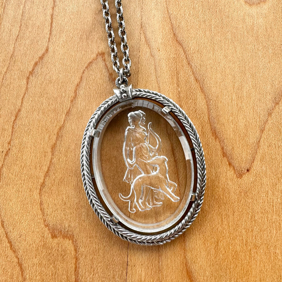 “Goddess Diana” Intaglio Pendant - Vintage Avon
