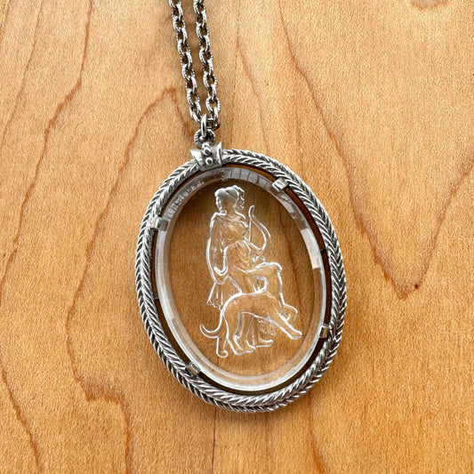 “Goddess Diana” Intaglio Pendant - Vintage Avon
