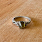 Moss Green Stone Celtic Knot Ring - Sterling Silver