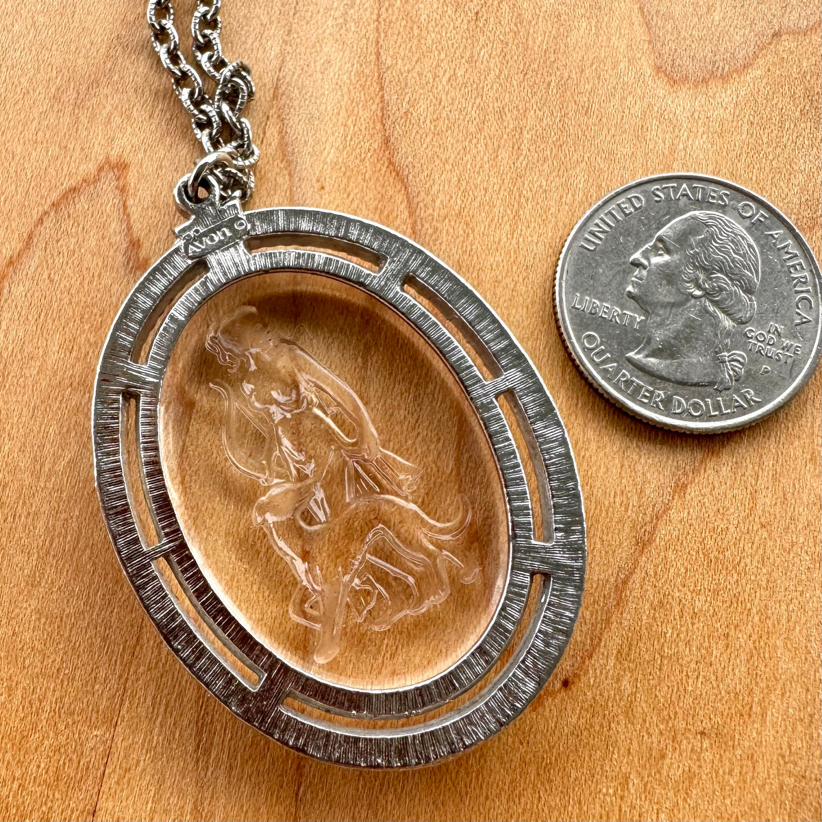 “Goddess Diana” Intaglio Pendant - Vintage Avon