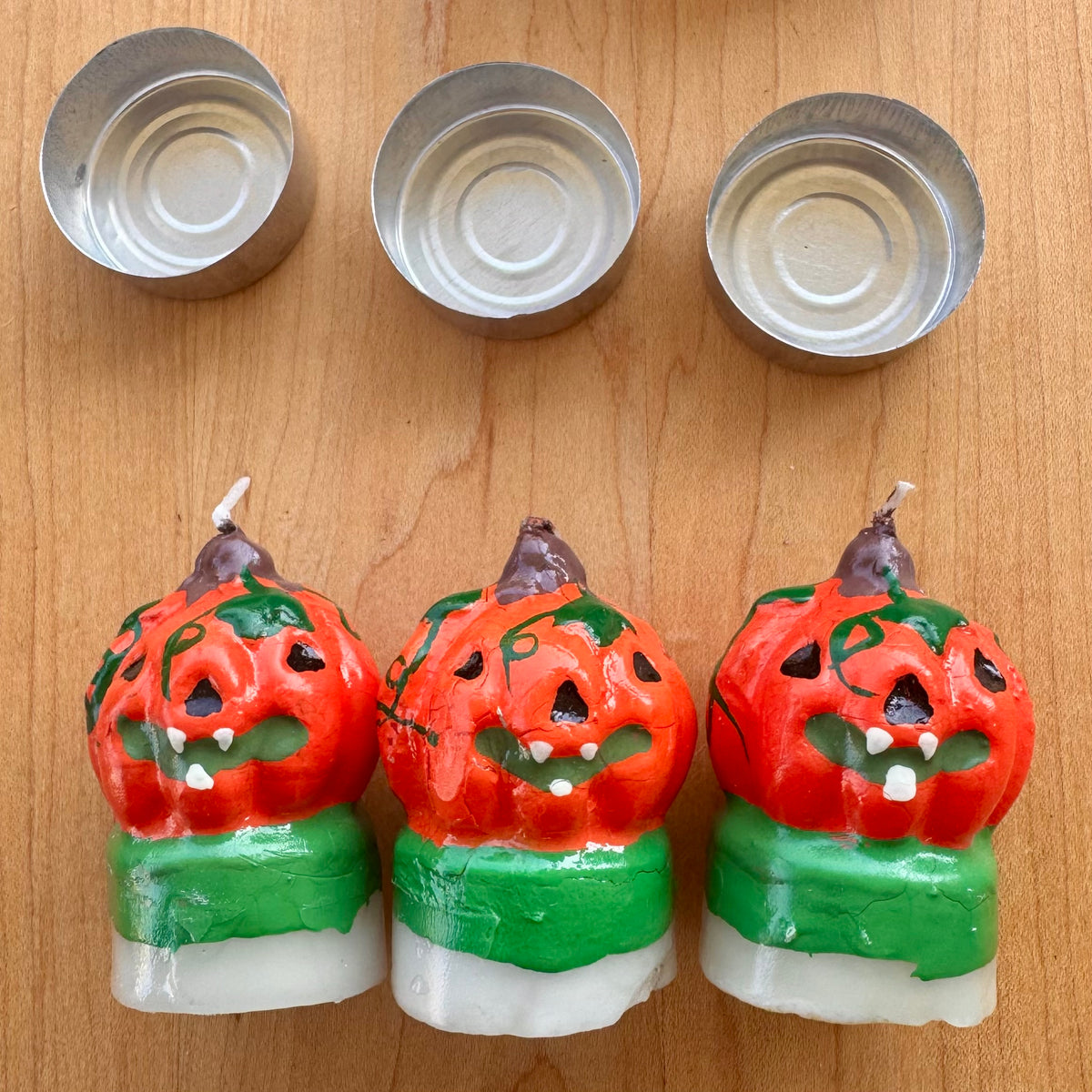 Pumpkin Votives, Set of 6 - Vintage
