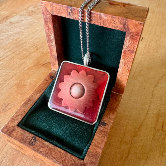 Funky Holo Flower Pendant - Vintage