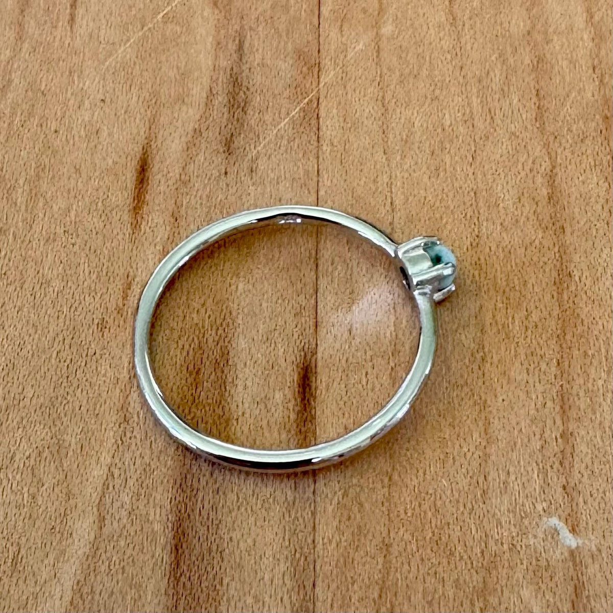 Sz 7.25 Super Dainty Larimar Ring - Sterling Silver
