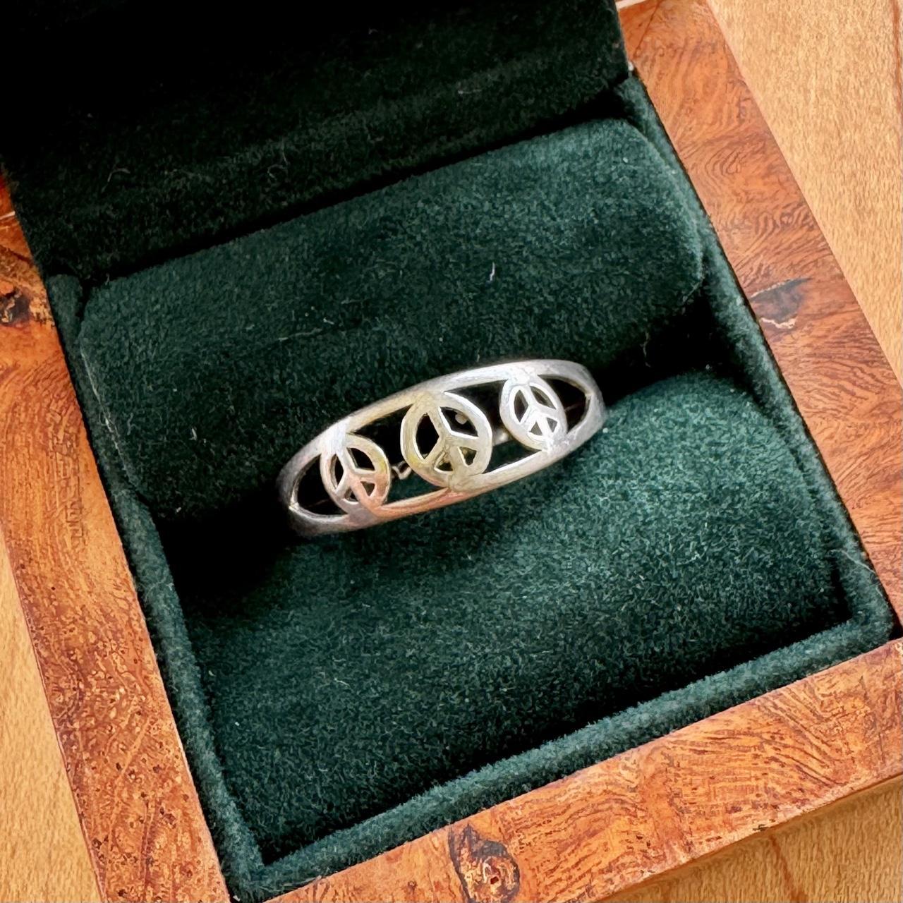 Triple Peace Sign Ring - Sterling Silver