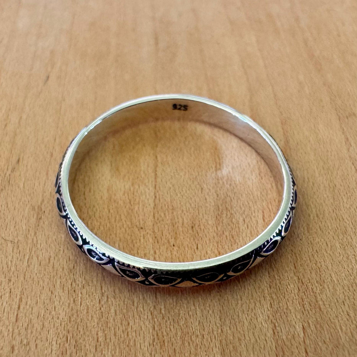 Size 10.5 Pattern Band Ring - Sterling Silver