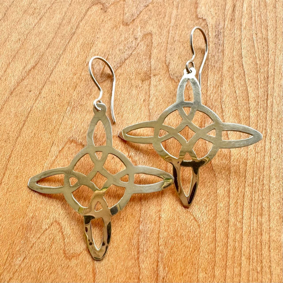 Celtic Knot Cross Earrings - Sterling Silver