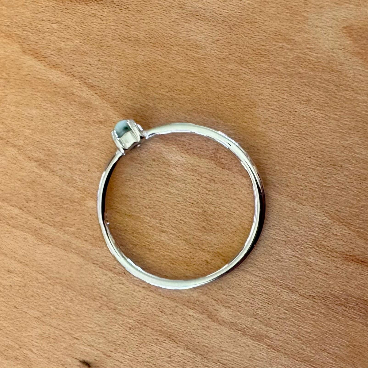 Sz 7.25 Super Dainty Larimar Ring - Sterling Silver