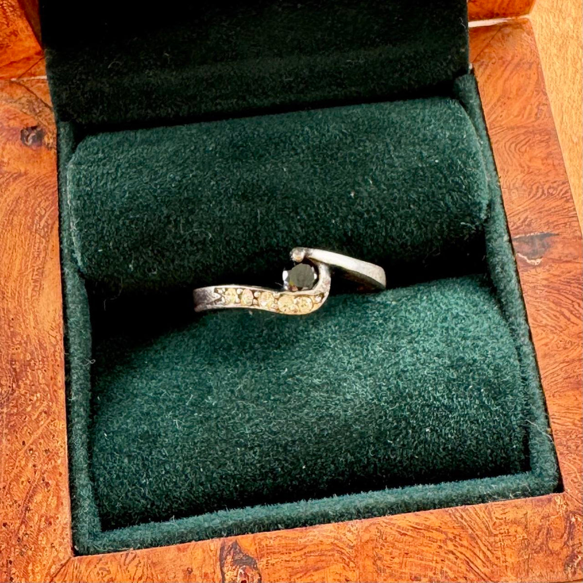 Onyx & Zirconia Ring - Sterling Silver
