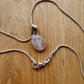 Rose Quartz Pendant Necklace - Silver Plated
