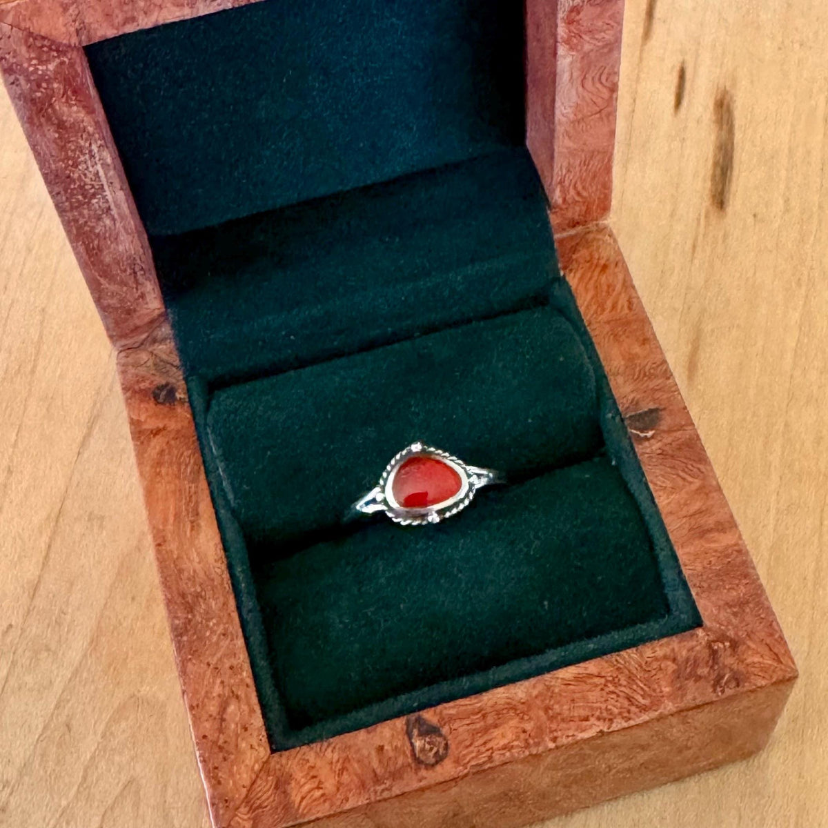 Sz 8.25 Carnelian Ring - Sterling Silver