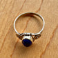 Lapis Ring with Spirals - Sterling Silver