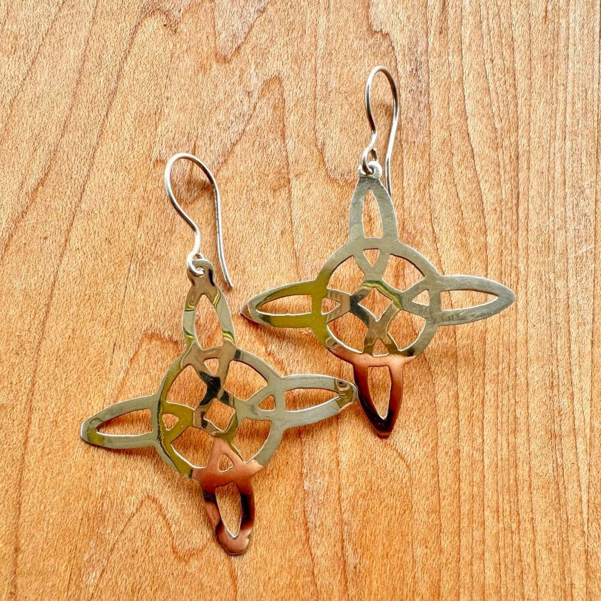 Celtic Knot Cross Earrings - Sterling Silver