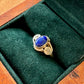 Lapis Ring with Spirals - Sterling Silver