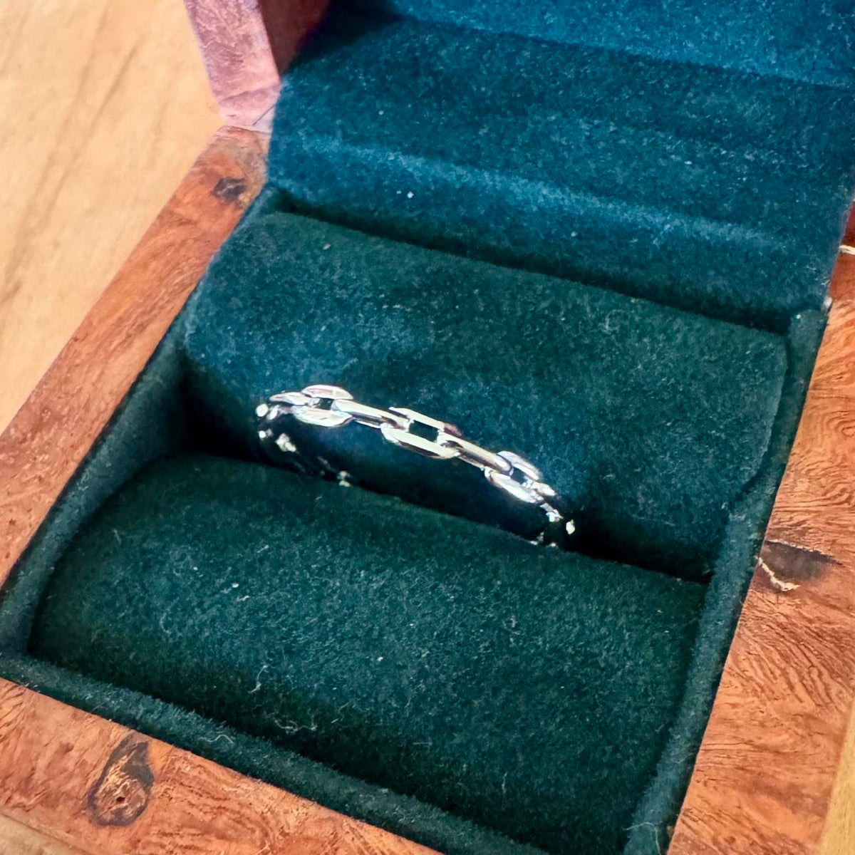 Sz 11 Chain Ring - Sterling Silver