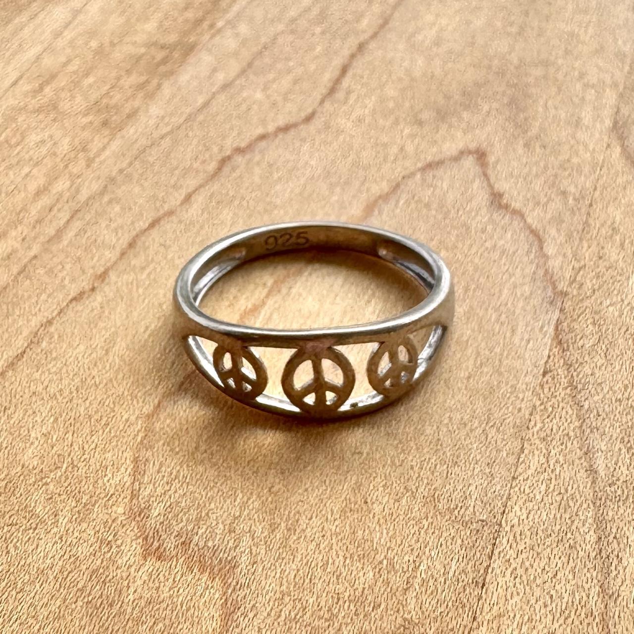 Triple Peace Sign Ring - Sterling Silver