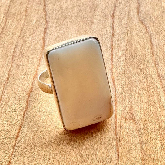 Large Mother Of Pearl Ring - Sterling Silver