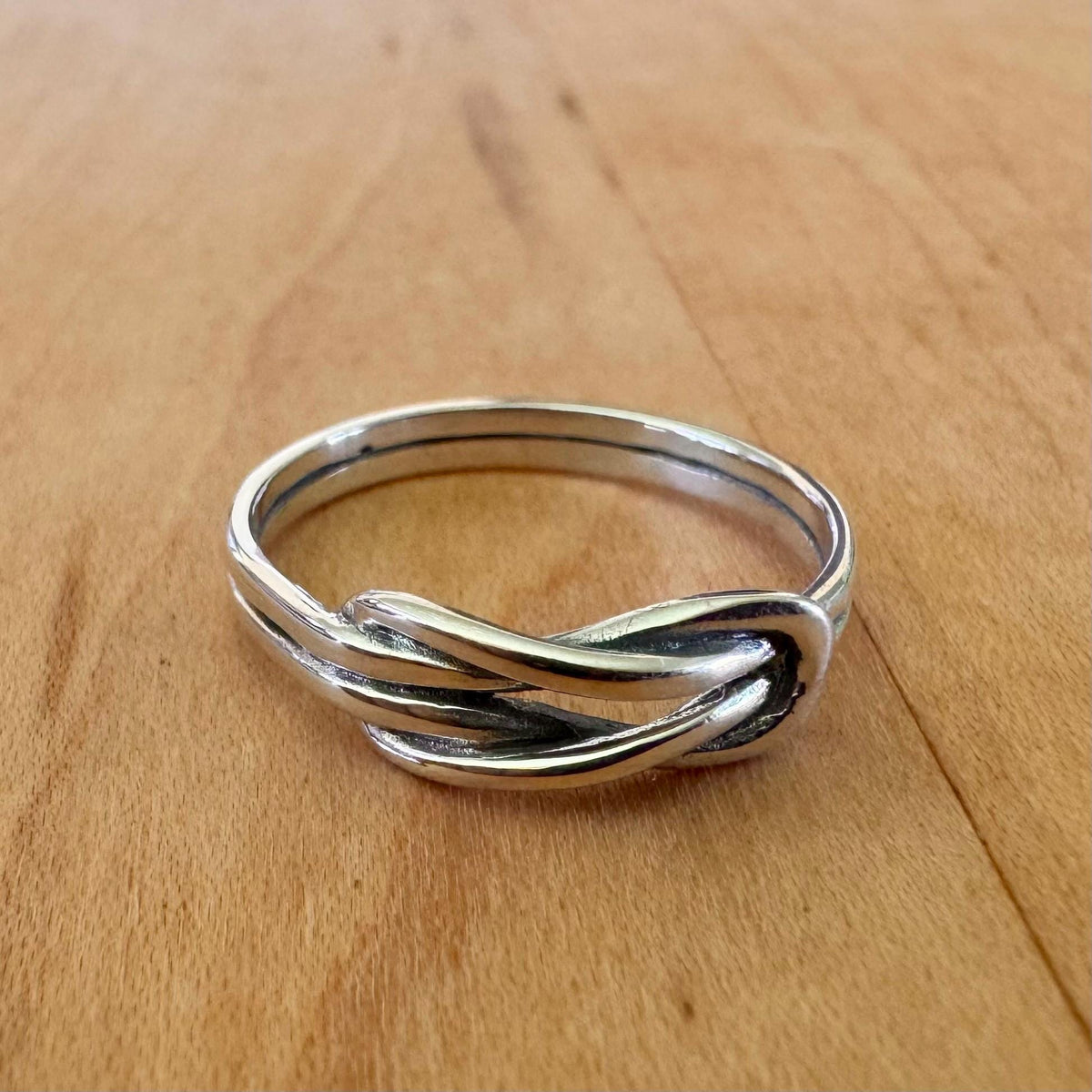 Sz 10 Double Knot Band Ring - Sterling Silver
