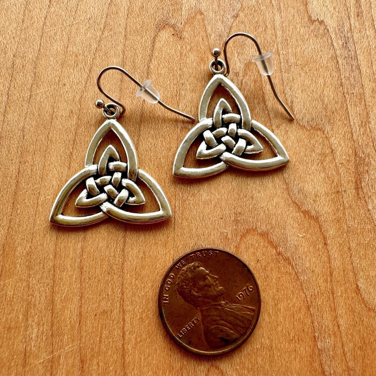 Celtic Knot Earrings - Silver Tone