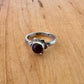 Sz 6 Purple Flower Ring - Sterling Silver