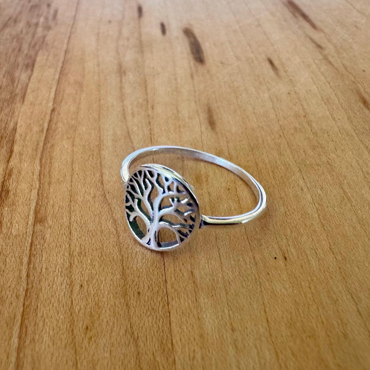 Sz 9.75 Tree of Life Ring - Sterling Silver