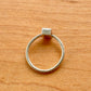 Square Cut Garnet Ring - Sterling Silver