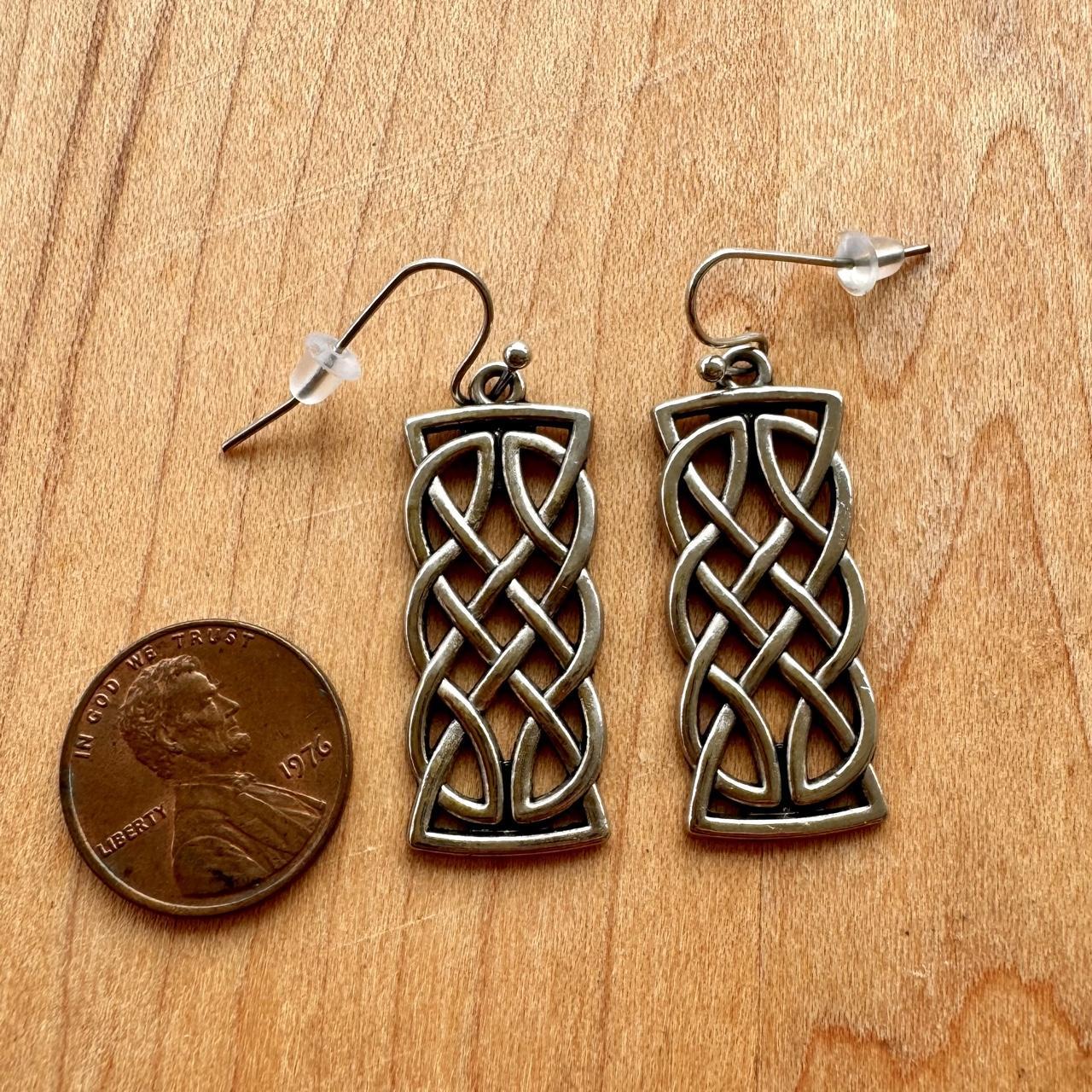 Celtic Knot Earrings - Silver Tone