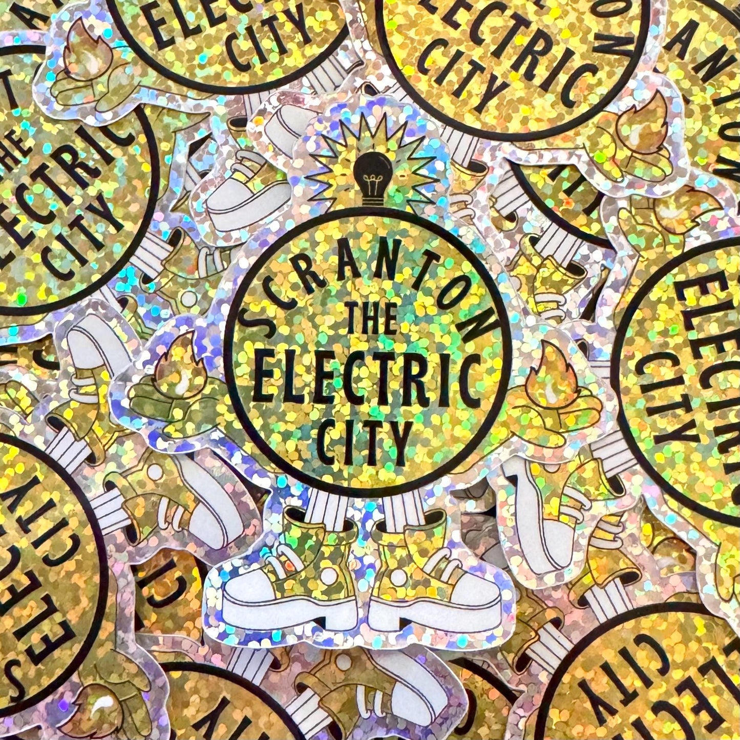 Scranton Electric City Sign - Glitter Sticker