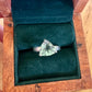 Sz 8.5 Chunky Green Amethyst Solitaire Ring - Sterling Silver