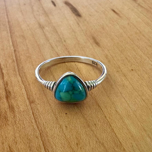 Sz 9.5 Turquoise Ring - Sterling Silver