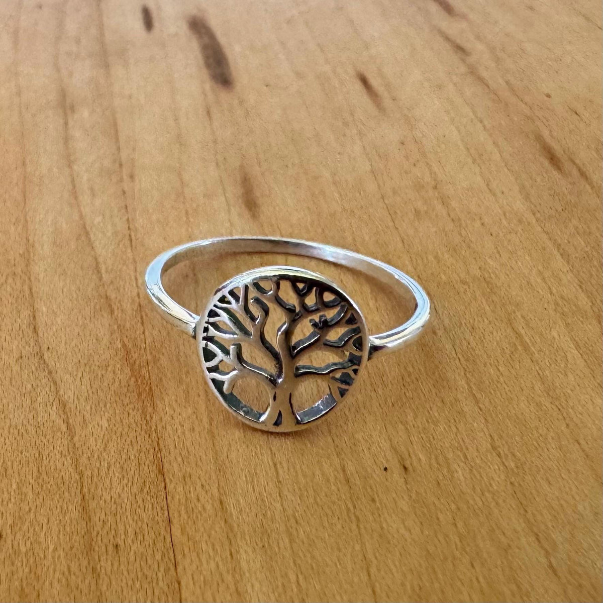Sz 9.75 Tree of Life Ring - Sterling Silver