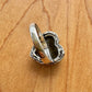 Green Stone Heart Ring - Sterling Silver