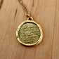 Serenity Prayer Coin Pendant - Gold Tone