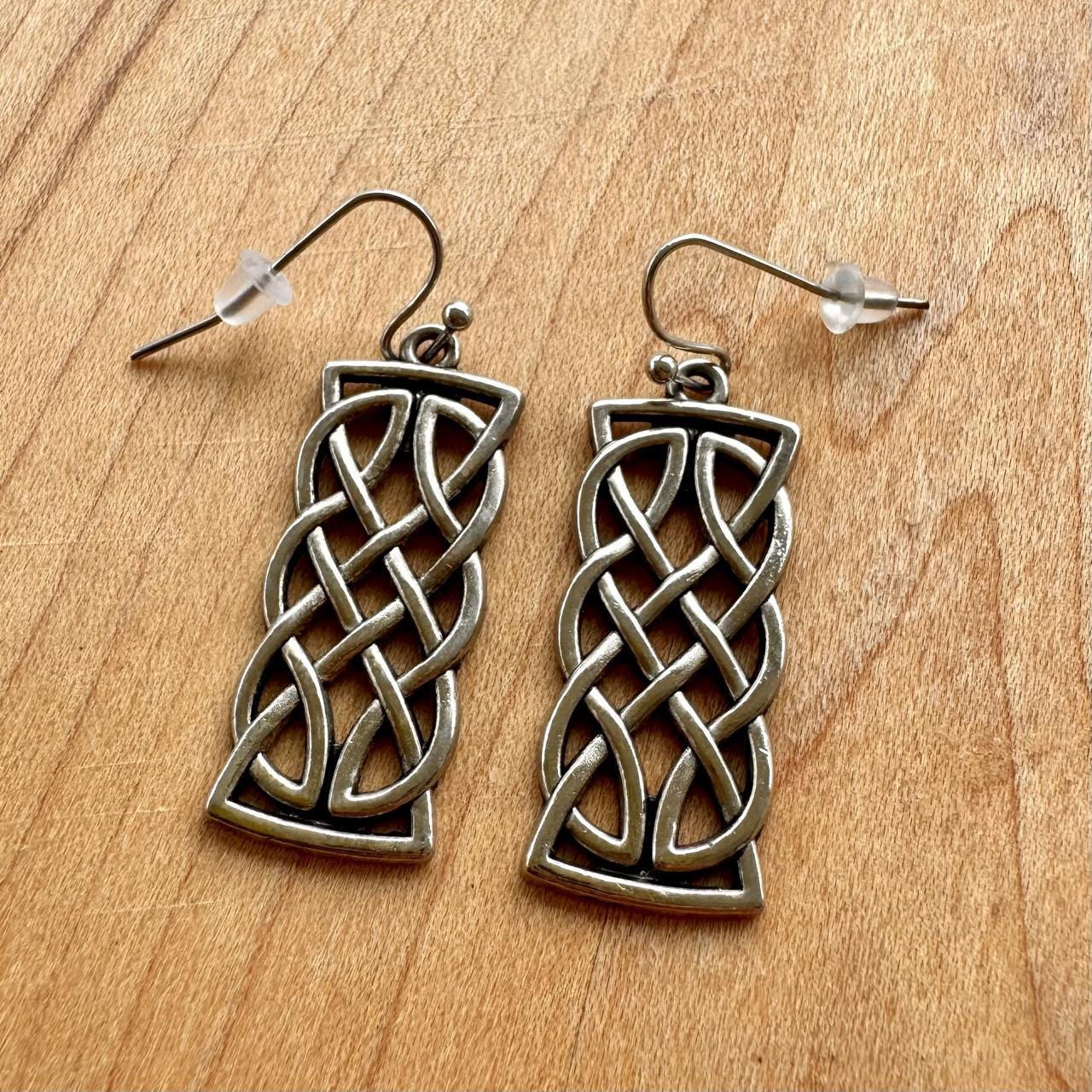 Celtic Knot Earrings - Silver Tone