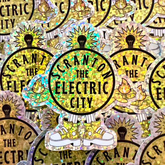 Scranton Electric City Sign - Glitter Sticker