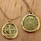 Serenity Prayer Coin Pendant - Gold Tone