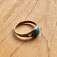 Turquoise Split Shank Ring - Sterling Silver