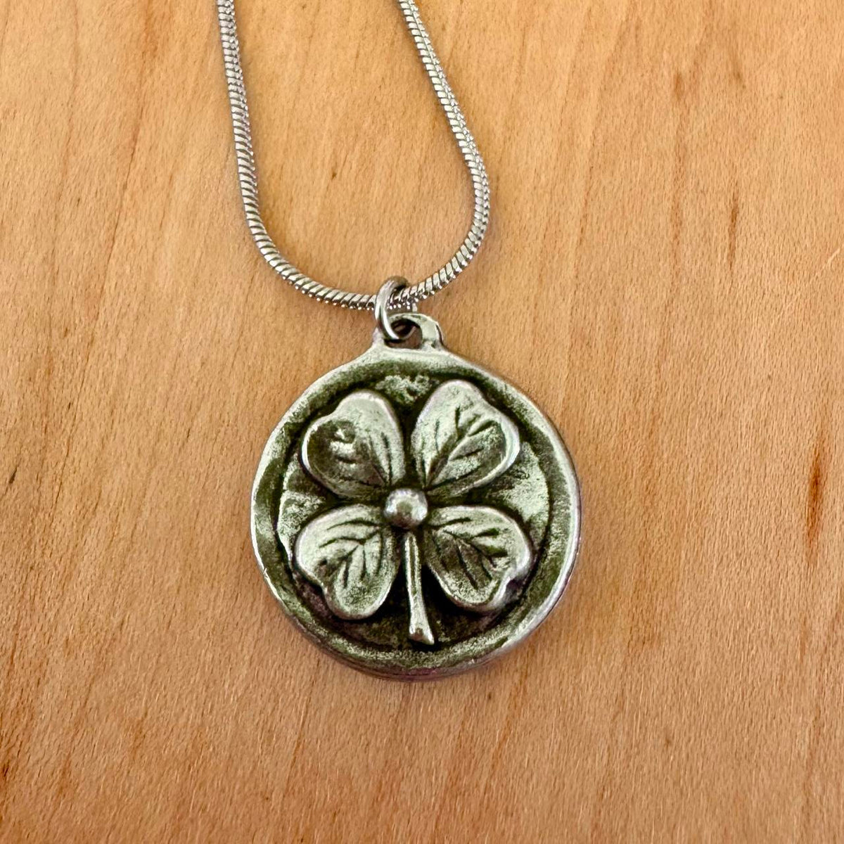Claddagh & Four Leaf Clover Coin Pendant