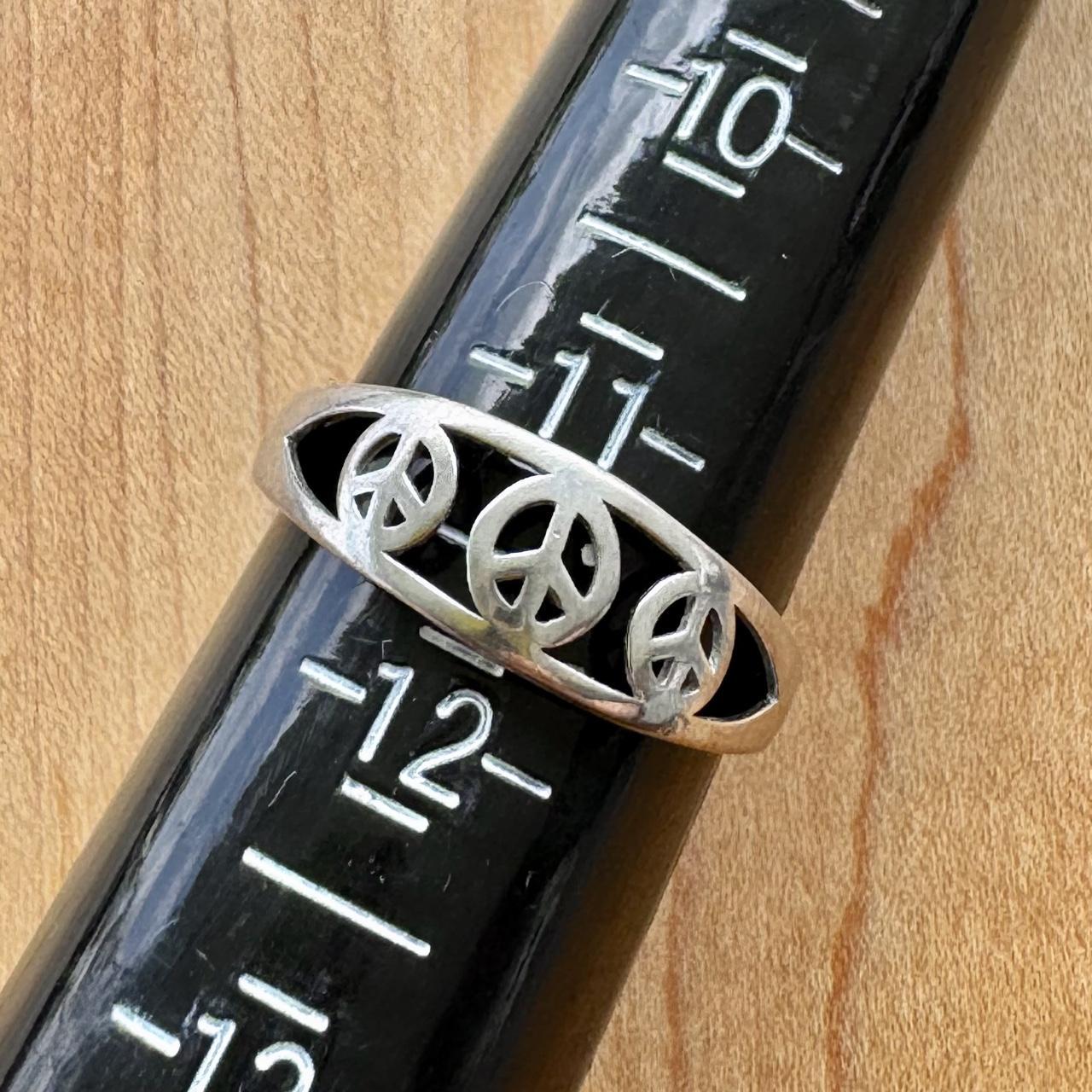 Triple Peace Sign Ring - Sterling Silver