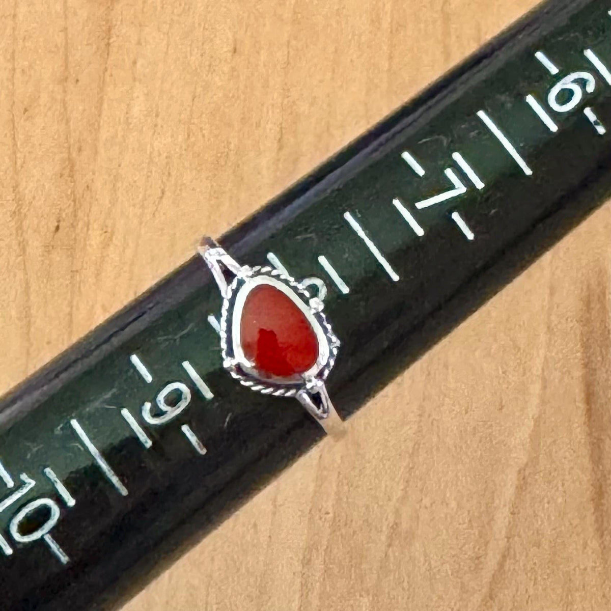 Sz 8.25 Carnelian Ring - Sterling Silver