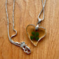 Lucky Heart Pendant - Vintage Four Leaf Clover