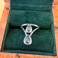 Sz 7.25 Mystic Topaz Double Teardrop Ring - Sterling Silver
