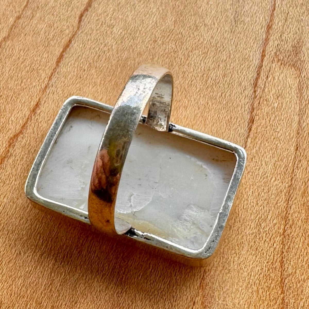 Large Mother Of Pearl Ring - Sterling Silver